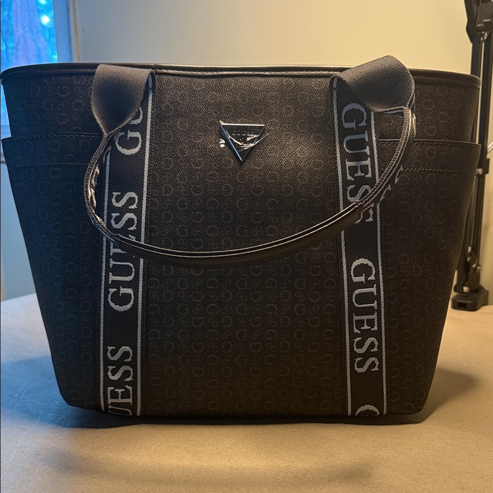GUESS Monogram Black Tote
